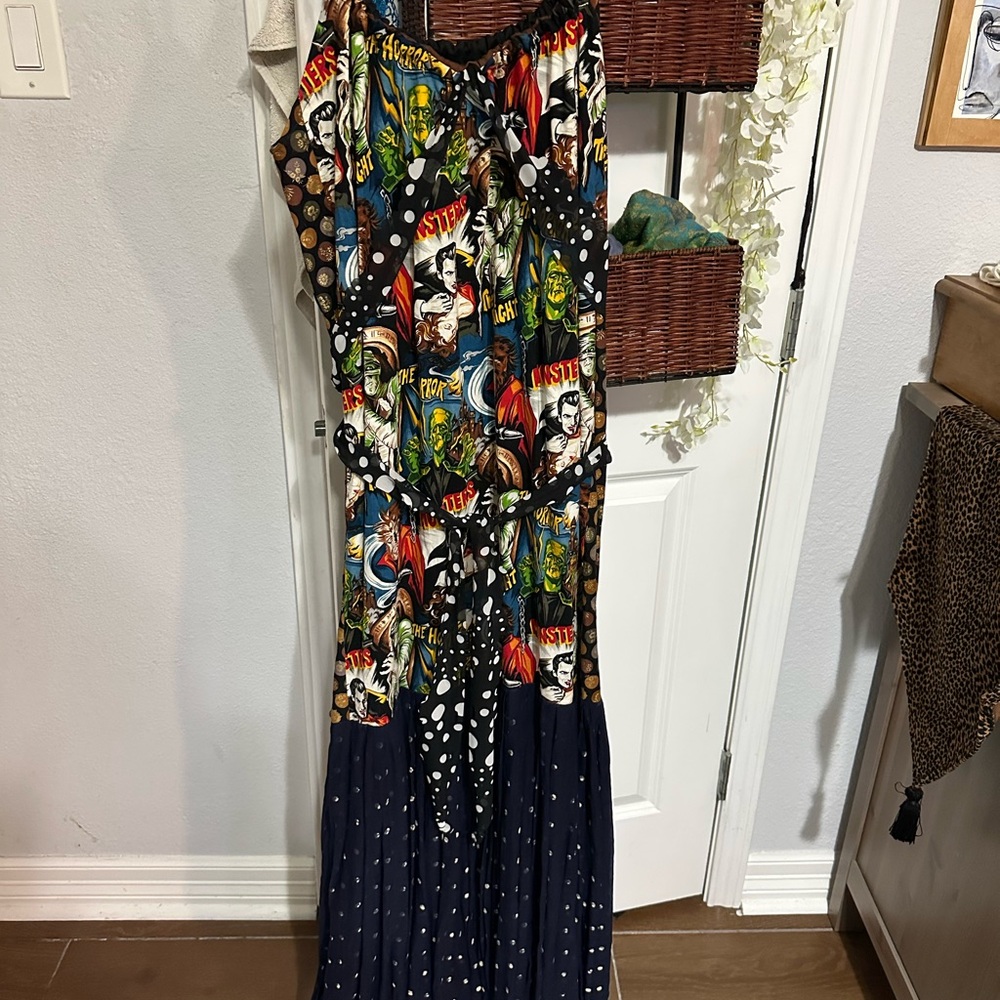Vintage Halloween Horror Movie Maxi Dress OS